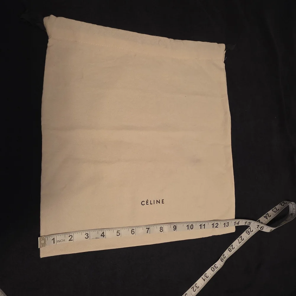CELINE Authentic Céline Dust Bag – Ivory with Black Logo – Size 16x15